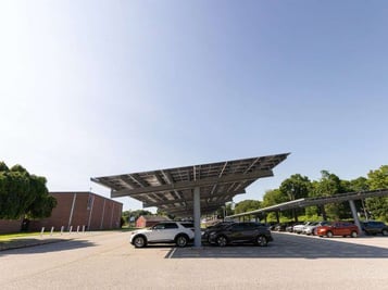 solar panels above parking lot