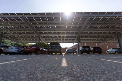 solar panels over parking lot