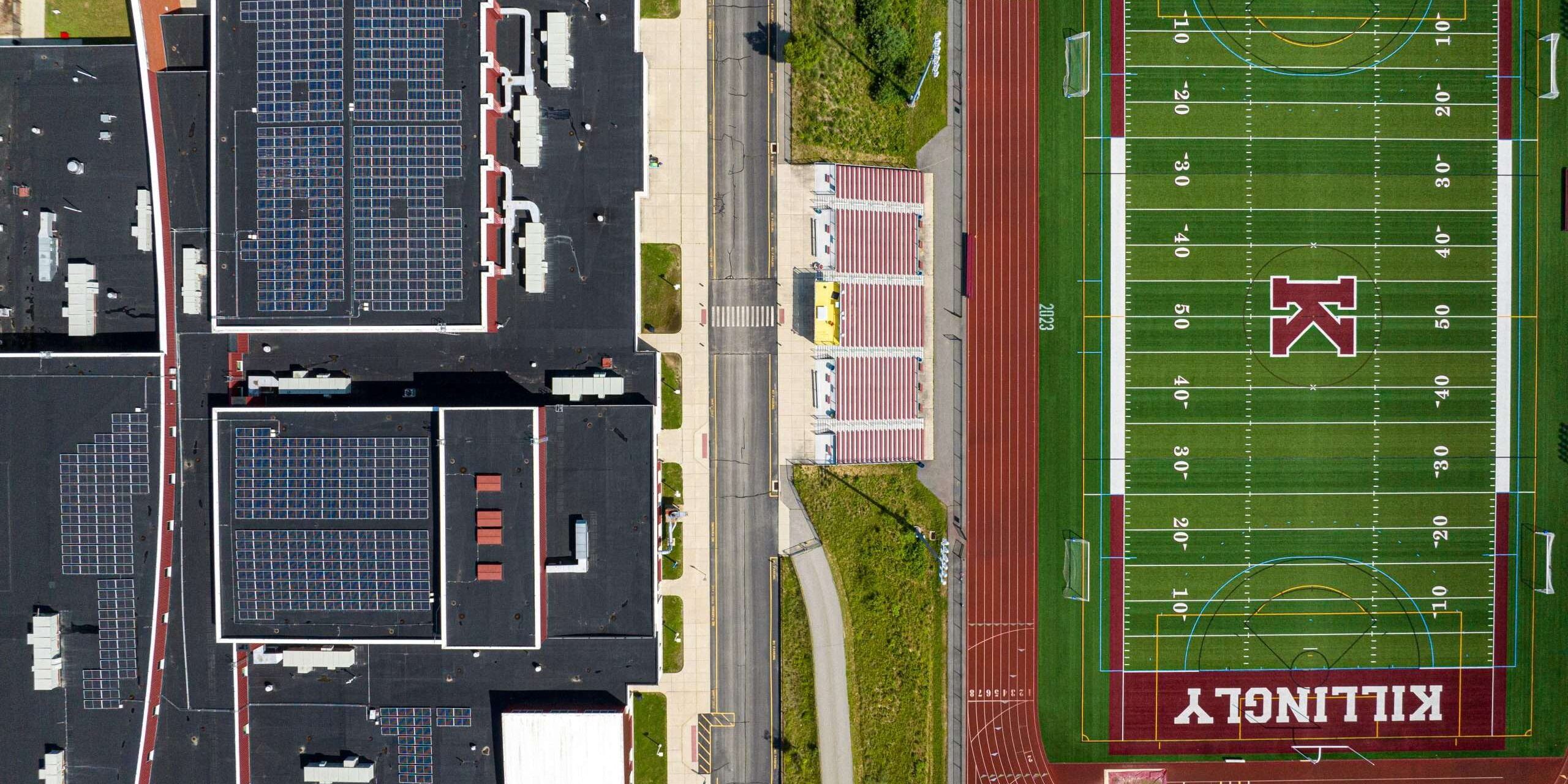 Solar panels at Killingly High School